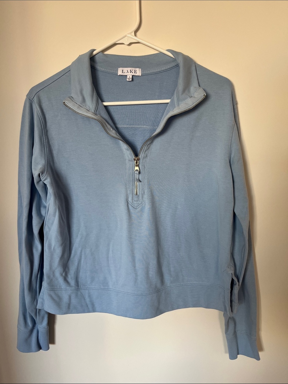 LAKE Women's Dusty Blue Quarter-Zip Pullover Hoodie